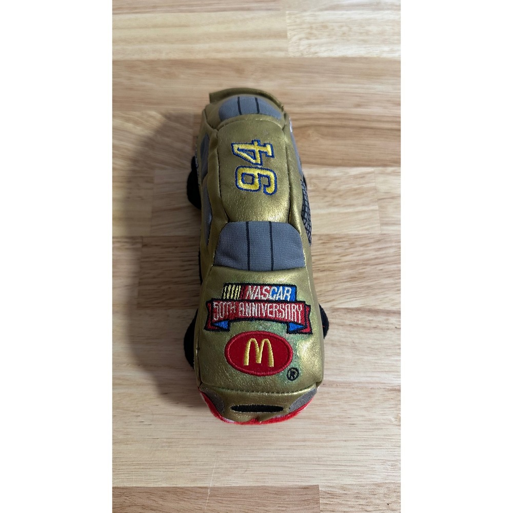 Vintage NASCAR 50th Anniversary McDonald's 94 Bill Elliott Gold Plush Race Car